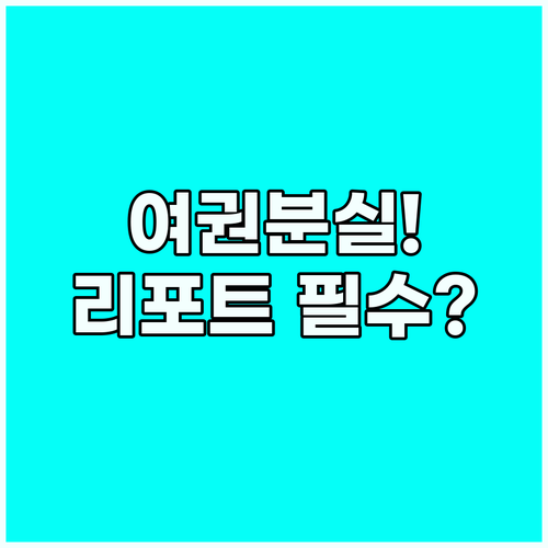 여권 분실했을 때 경찰 리포트 원본을..