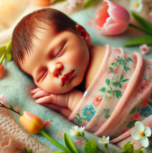 봄철 신생아 사진