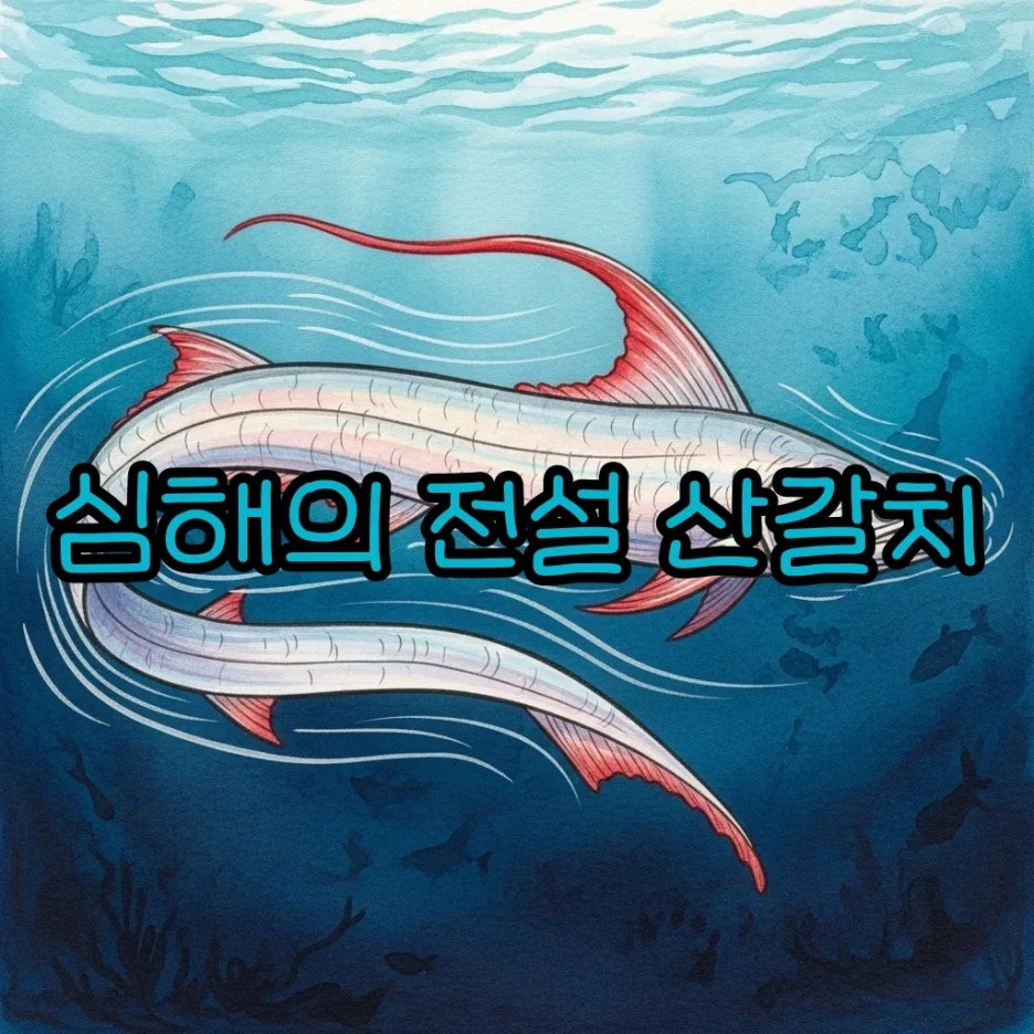 신비로운 심해를 유영하는 긴 산갈치 모습