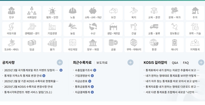 국가통계포털 웹사이트 이용방법