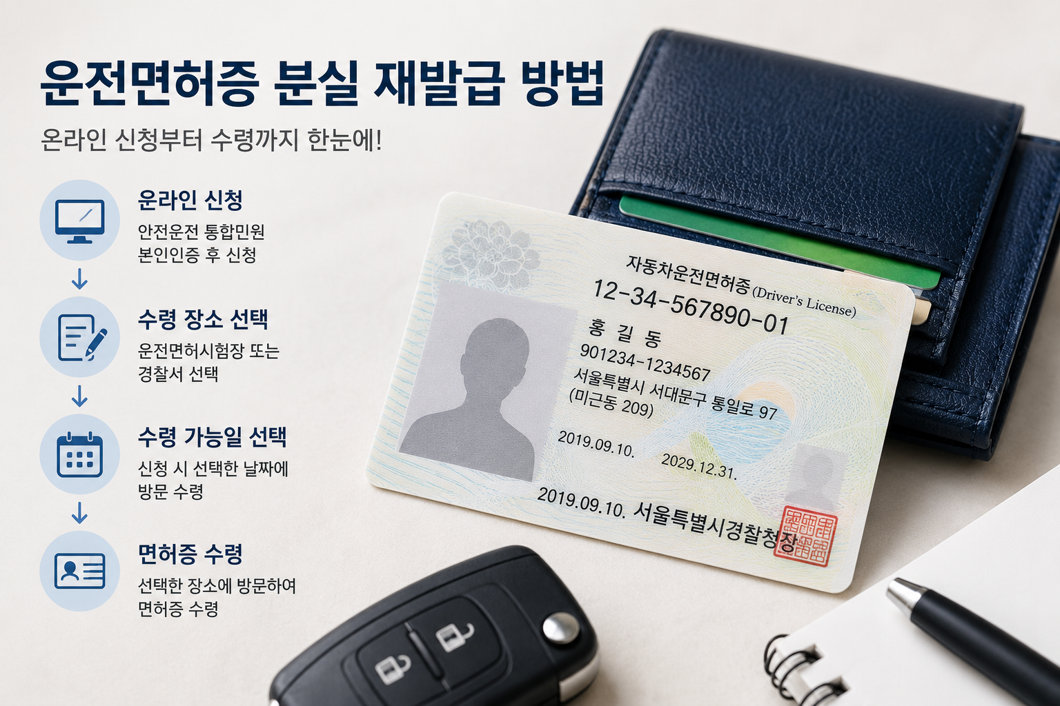 운전면허증 분실 재발급 방법, 온라인 신청 후 수령까지 얼마나 걸릴까?