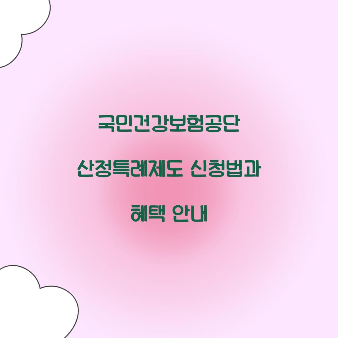 국민건강보험공단 산정특례제도