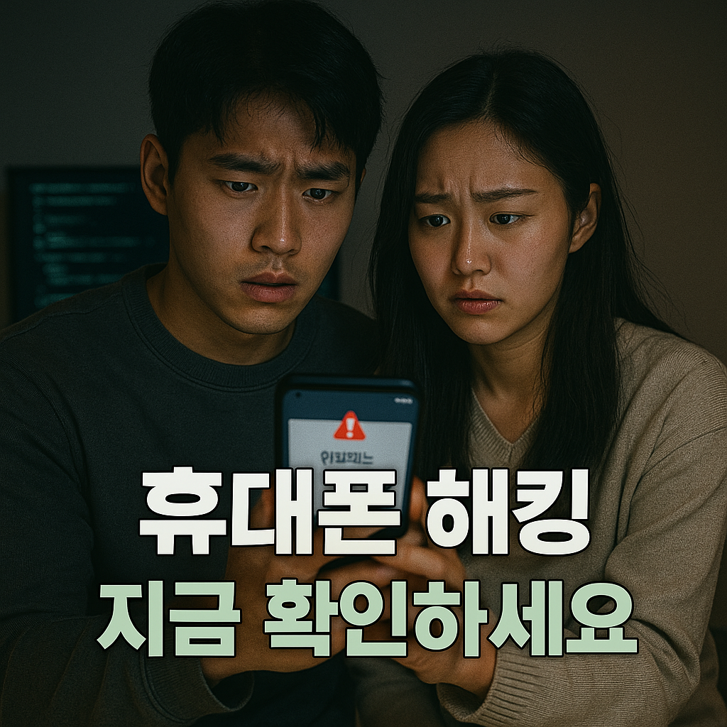 휴대폰 해킹 경고 상황