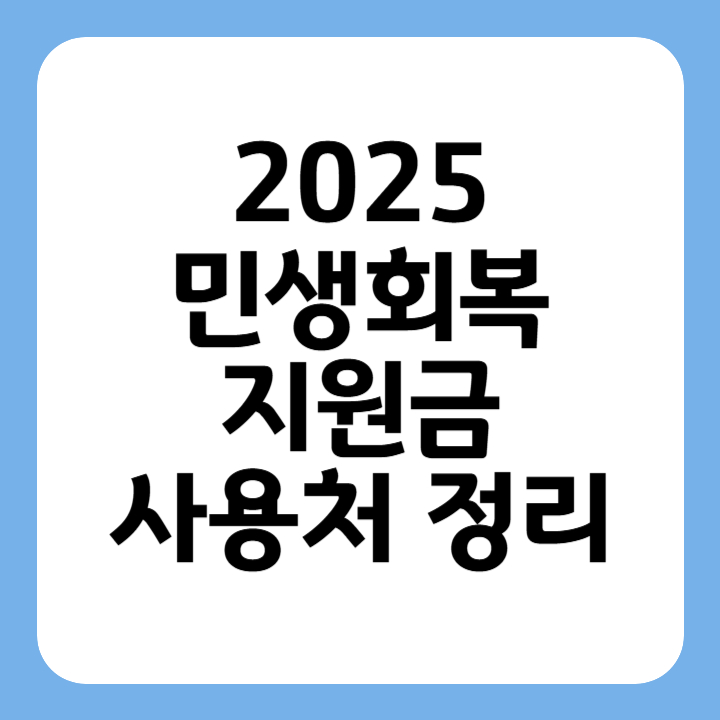 썸네일 2025 민생회복 지원금 사용처 정리