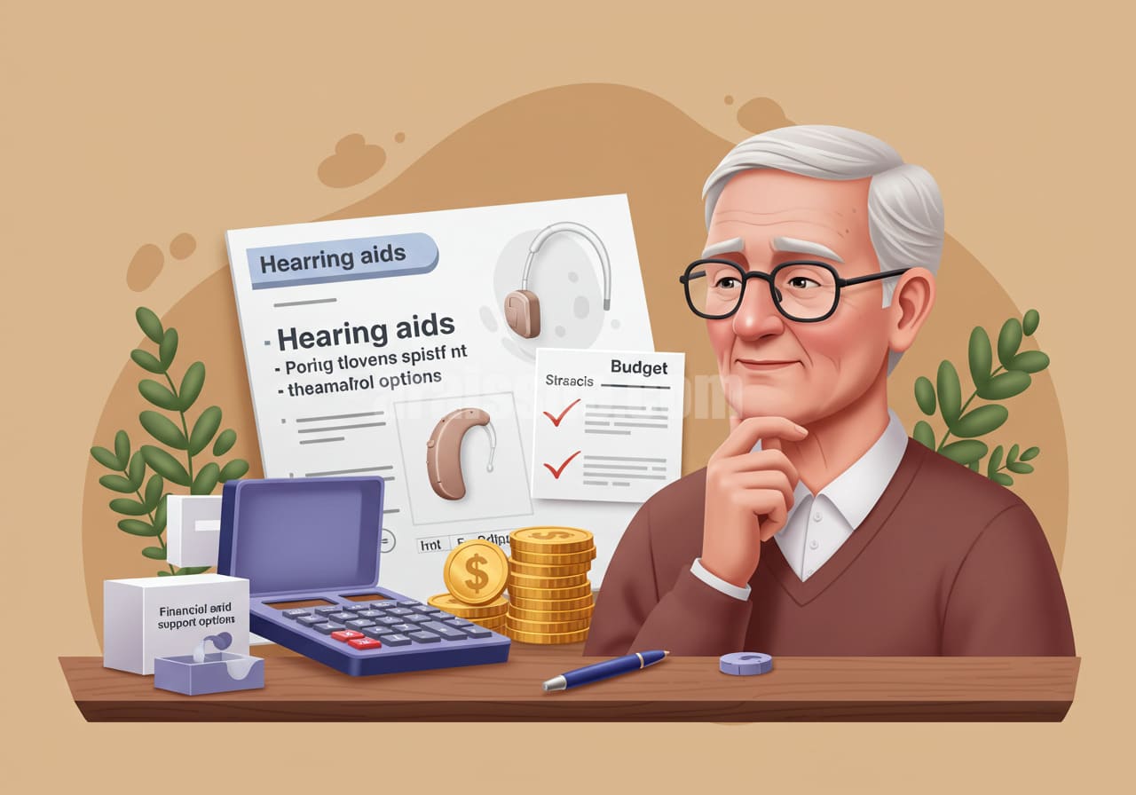 고령자와 청각 장애인을 위한 보청기의 중요성을 강조하는 리얼한 이미지.