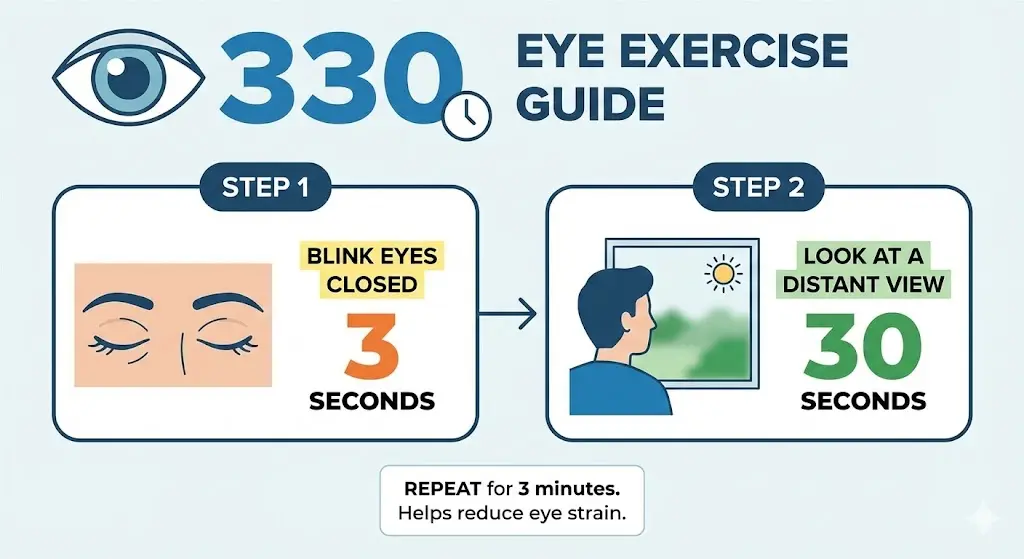 안과 의사가 추천하는 하루 3번 30번씩 하는 330 눈 운동 방법 인포그래픽