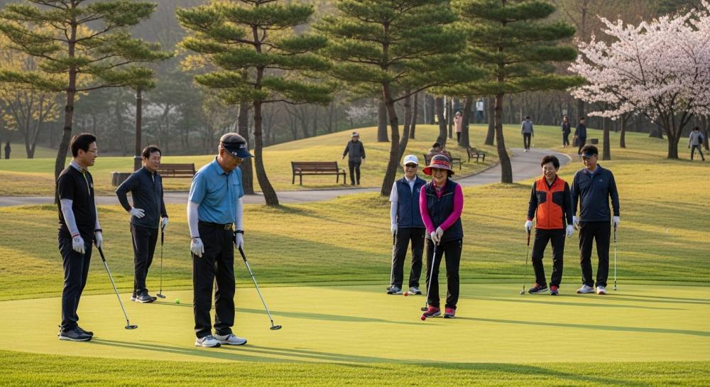 파크골프 를 즐기는 사람 사진