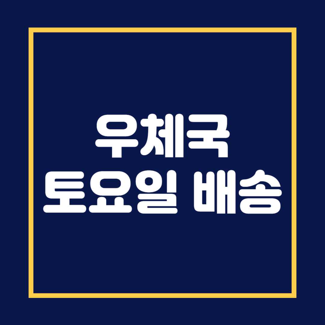 우체국 토요일 배송