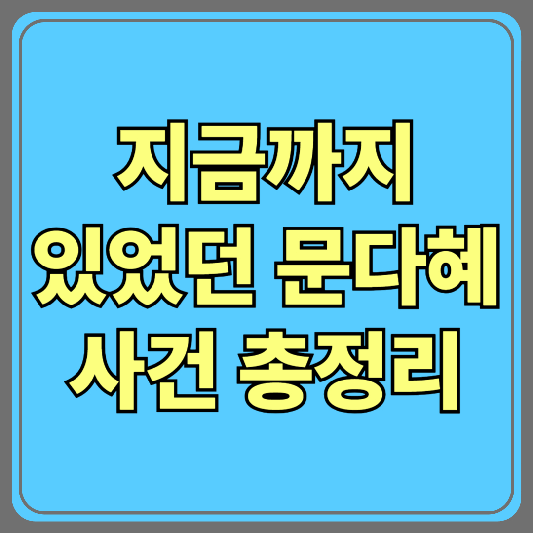 문다혜 사건 총정리｜자선 기부 사기·음주운전·불법숙박·뇌물수수 의혹까지