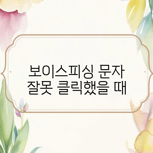 보이스피싱 문자 잘못 클릭했을 때