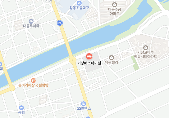 거창시외버스터미널 위치-지도