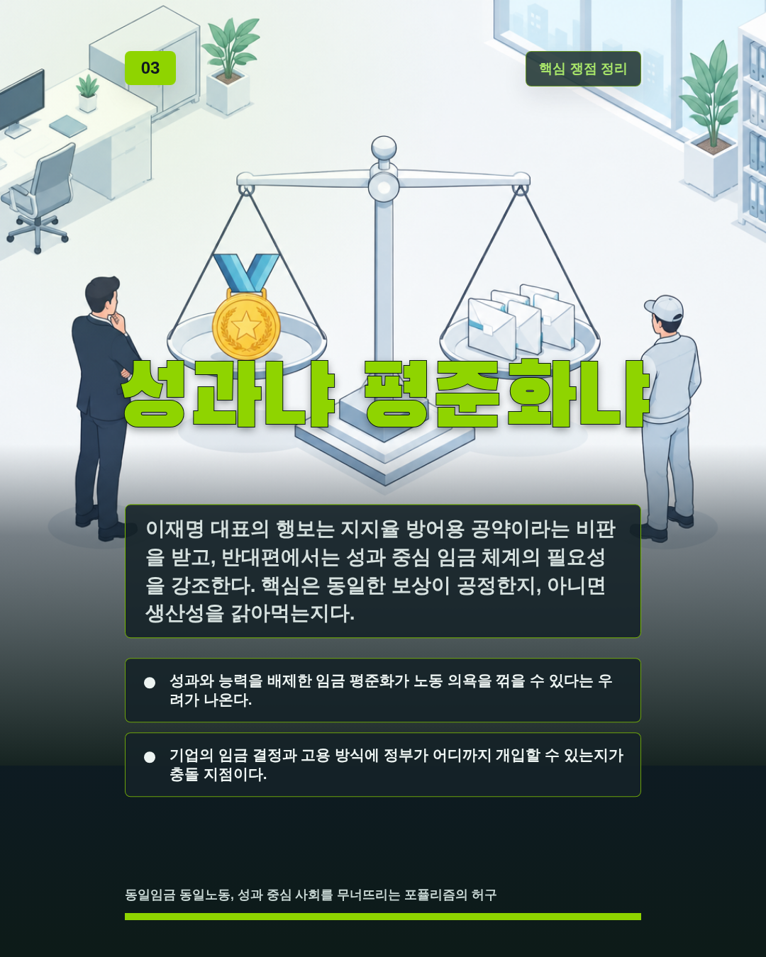 성과냐 평준화냐