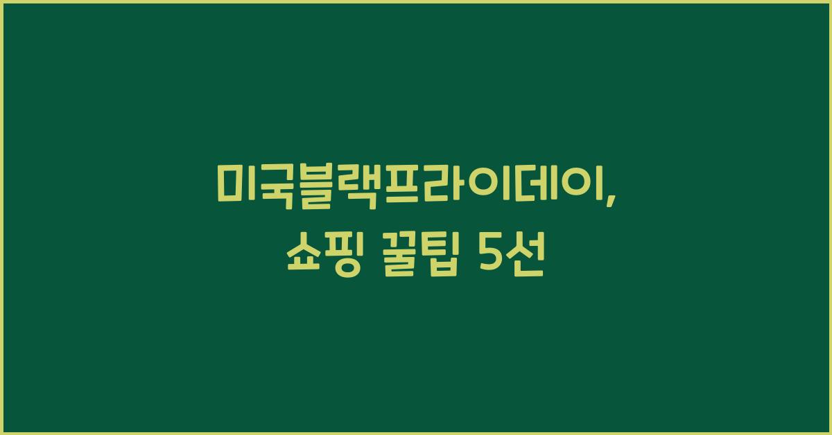 미국블랙프라이데이