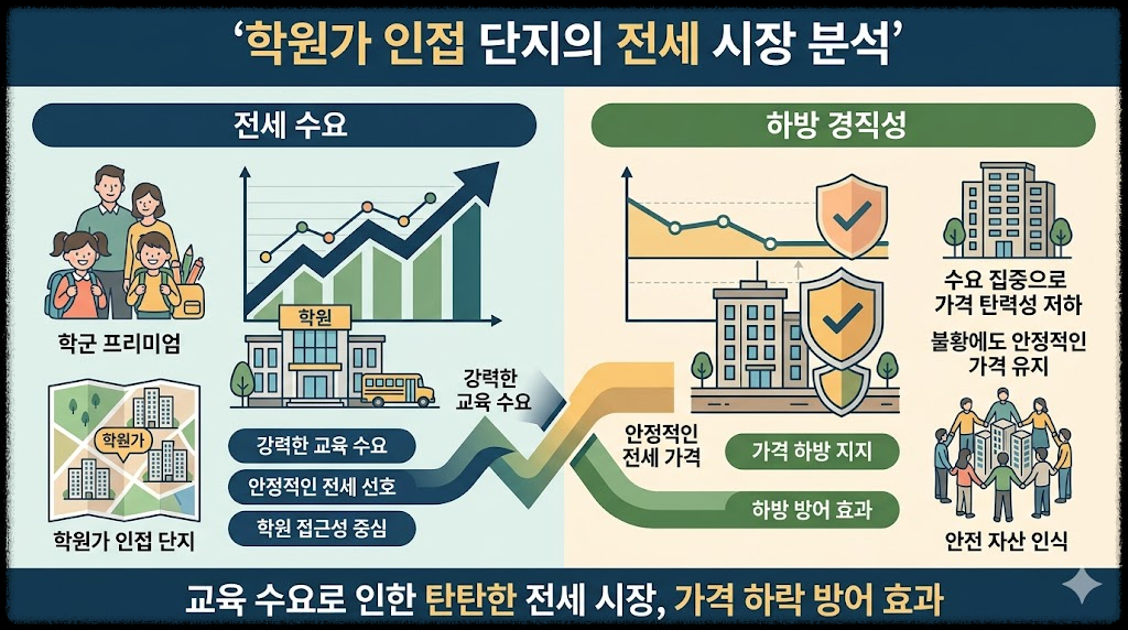 학원가 인접 단지의 전세 수요와 하방 경직성