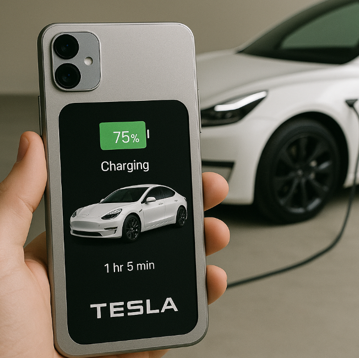 전기차와 테슬라폰 관련 사진