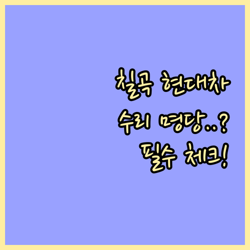 칠곡군 현대자동차 소모품 교체 및 보..