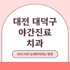 대전 대덕구 야간진료 치과 병원 (18시 이후 늦게까지하는 병원)