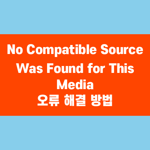 No Compatible Source Was Found for This Media 오류 해결 방법