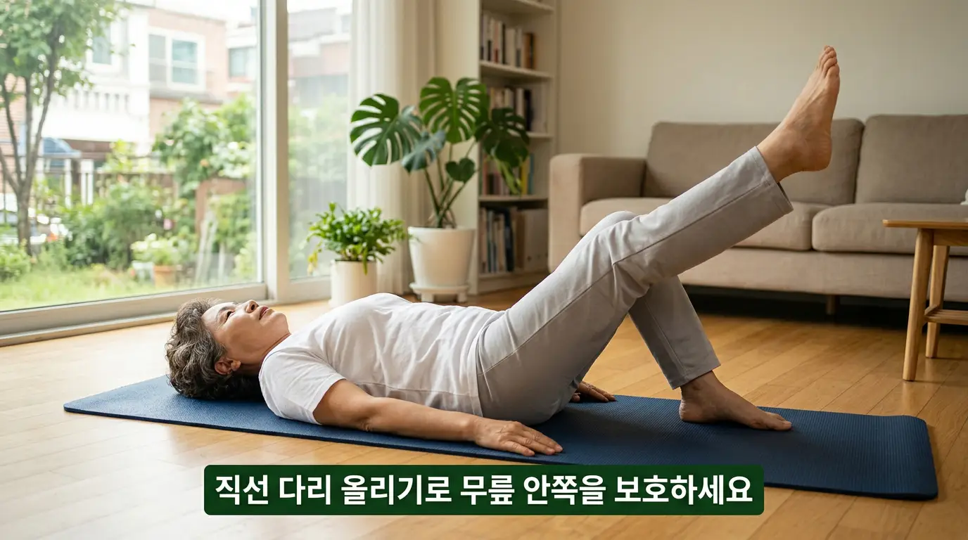 무릎 안쪽 통증 예방 허벅지 스트레칭 수영 직선 다리 올리기