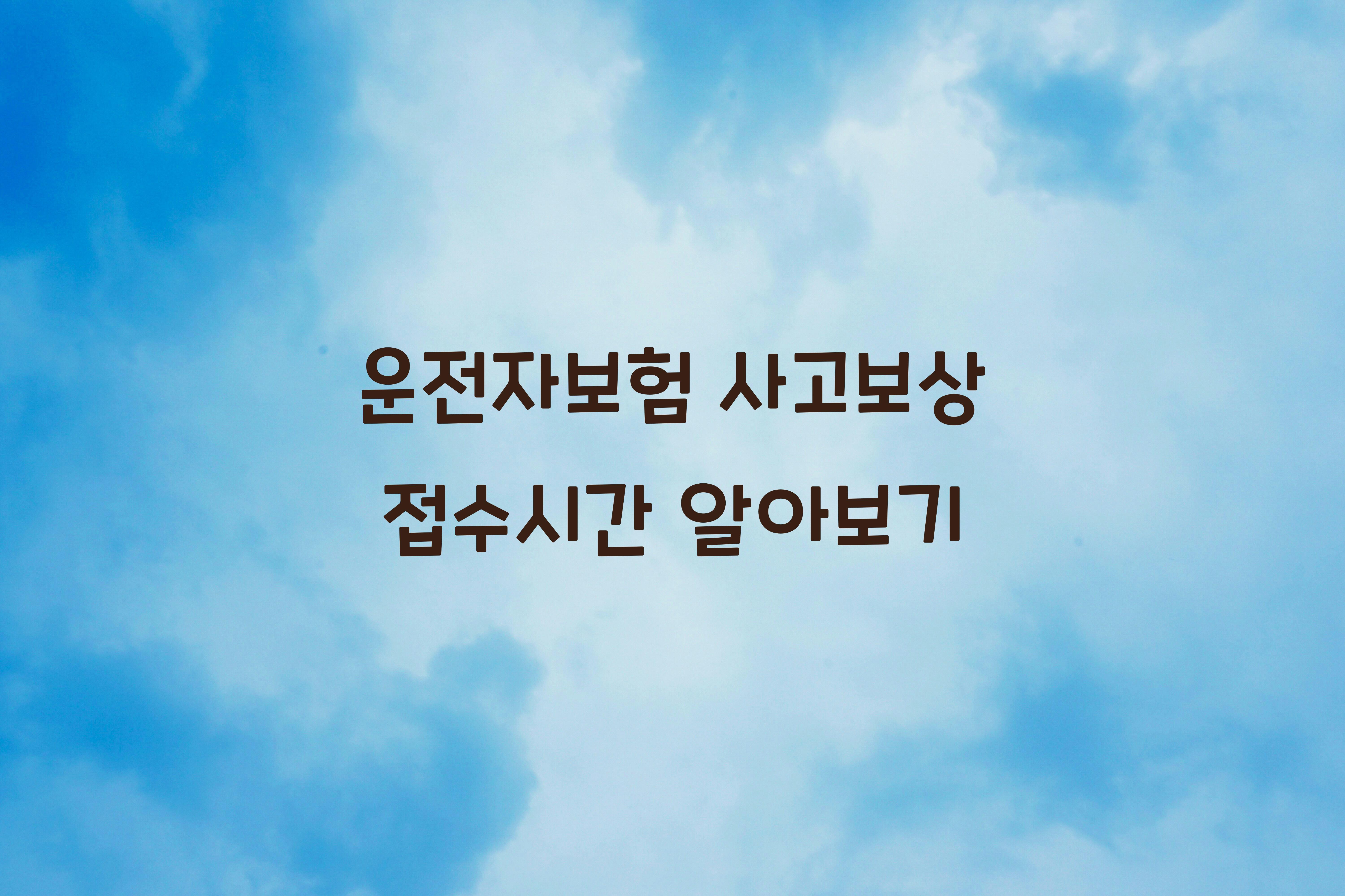 운전자보험 사고보상 접수시간