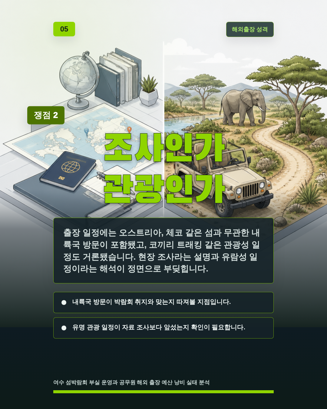 조사인가 관광인가