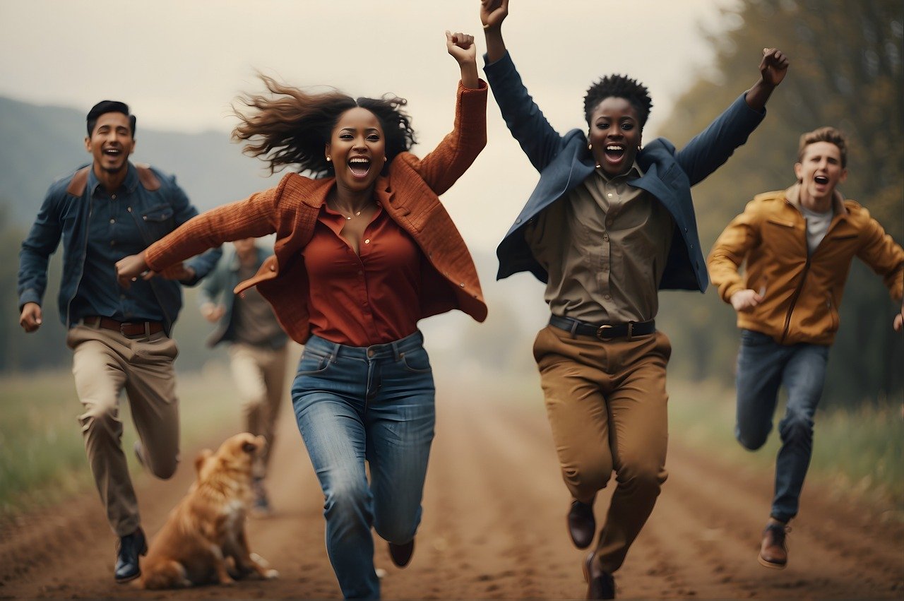 함께 즐겁게 달리는 친구들