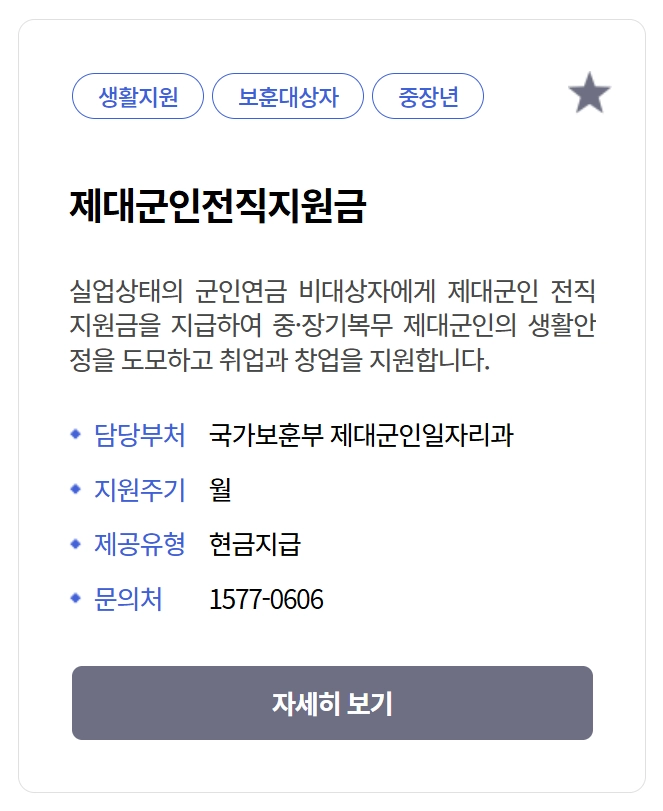 제대군인전직지원금 신청방법,필요서류,조건확인