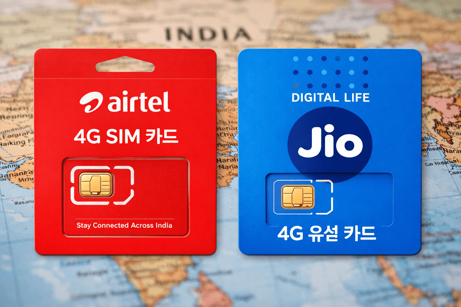 인도 SIM 카드(유심) 개통 완벽 가이드: Airtel vs Jio 통신사 비교와 개통 절차