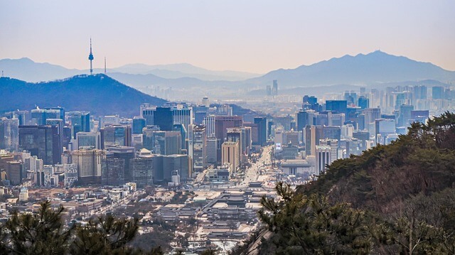 북악산에서 바라보는 서울전경 사진