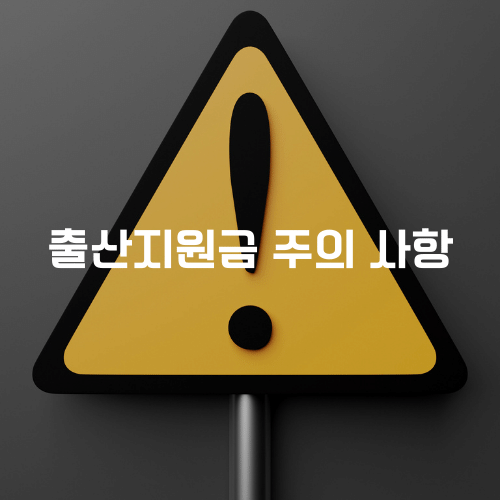 출산지원금 신청 시 주의사항