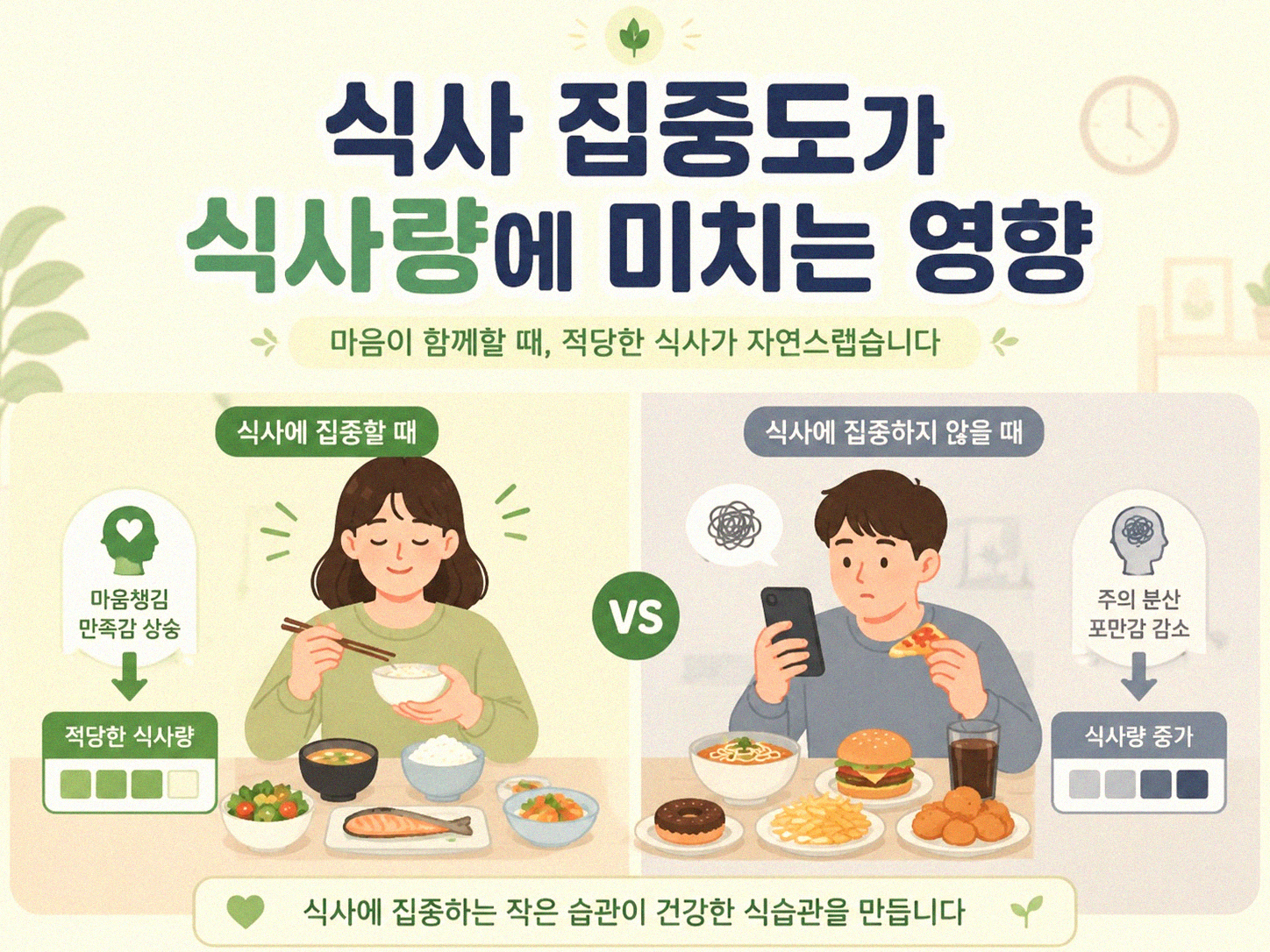 식사 장소를 식탁으로 정하면 정말 식사량이 달라질까