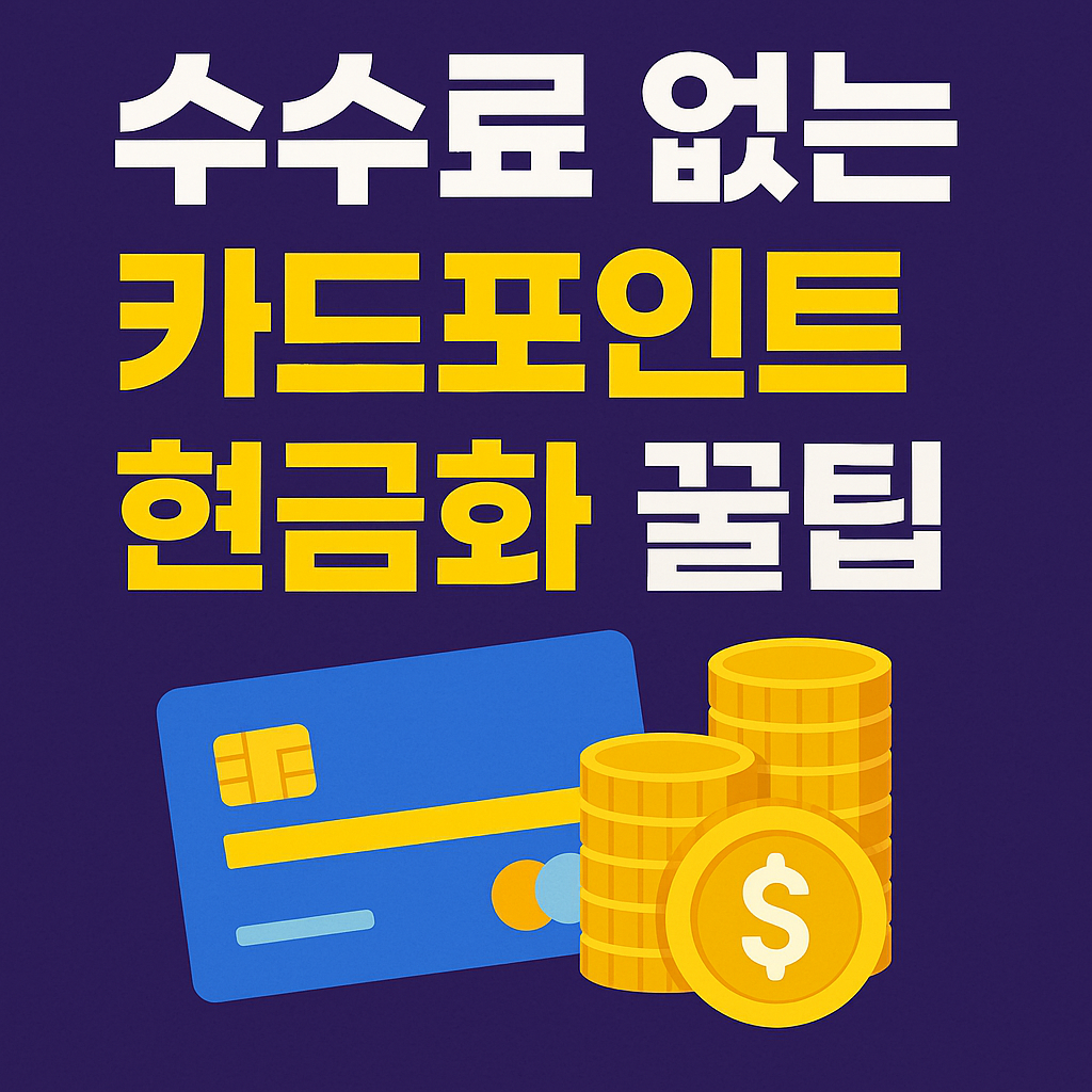 수수료 없는 카드포인트 현금화 꿀팁