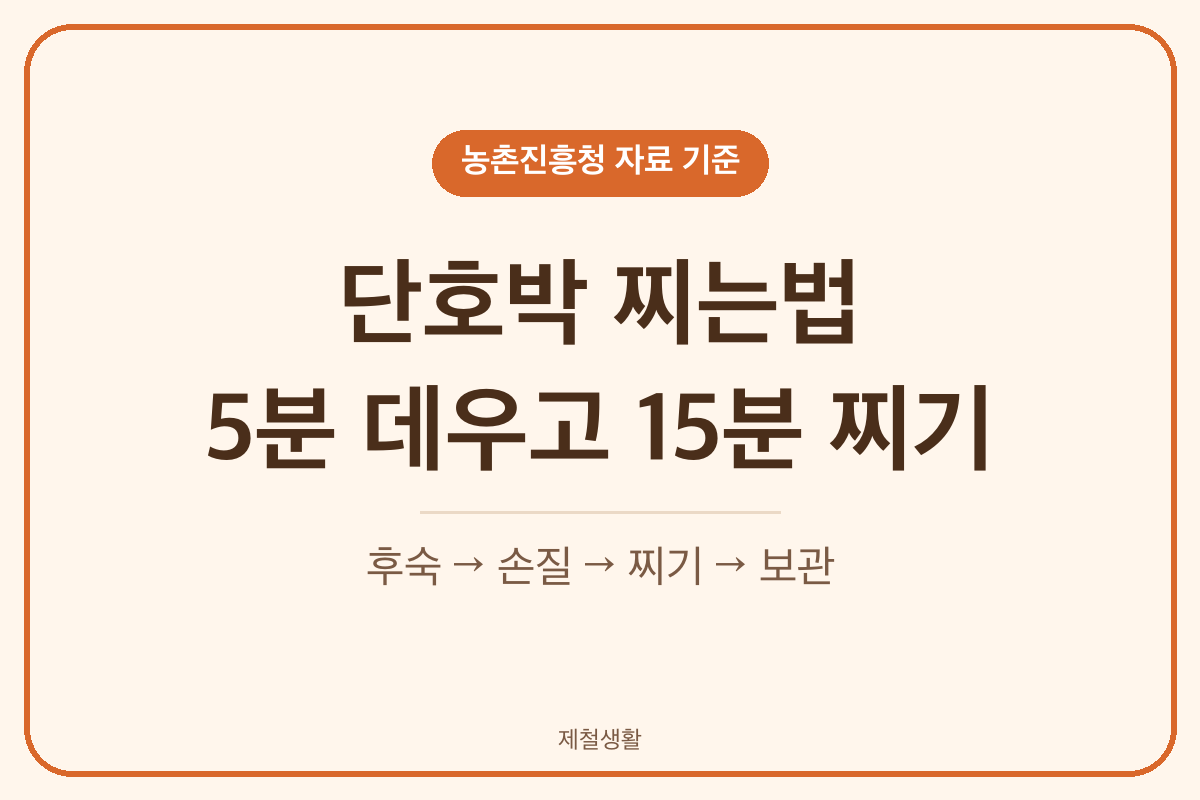 단호박 찌는법 전자레인지 5분 손질하고 찜통 15분 찌기