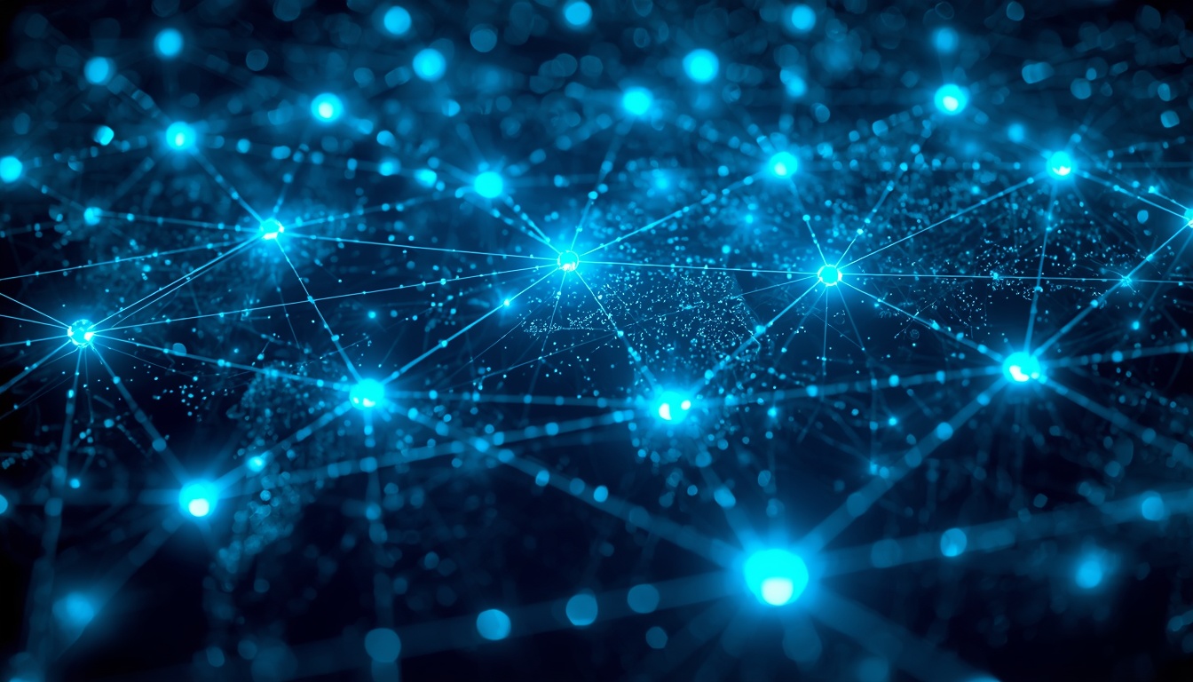A global neural network of glowing GPU nodes representing decentralized computing power and DePIN.