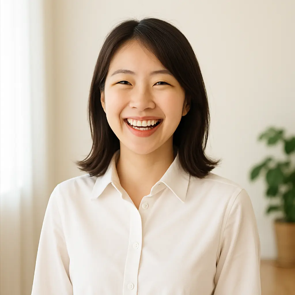 자신감 있게 밝게 웃는 젊은 한국인 여성이 새출발기금 수혜 후 성공적으로 하루를 시작하는 모습을 표현한 이미지