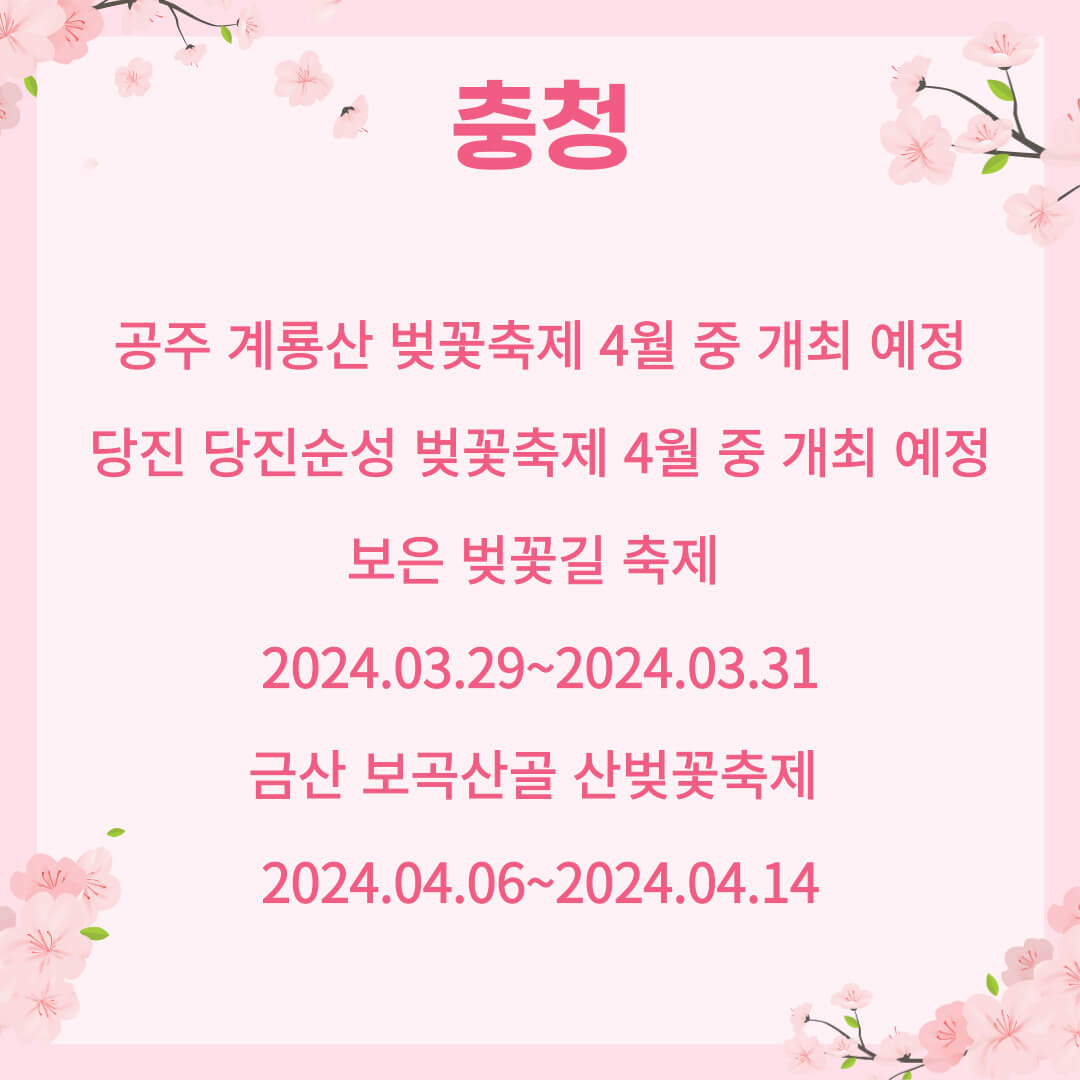 벚꽃축제 리스트