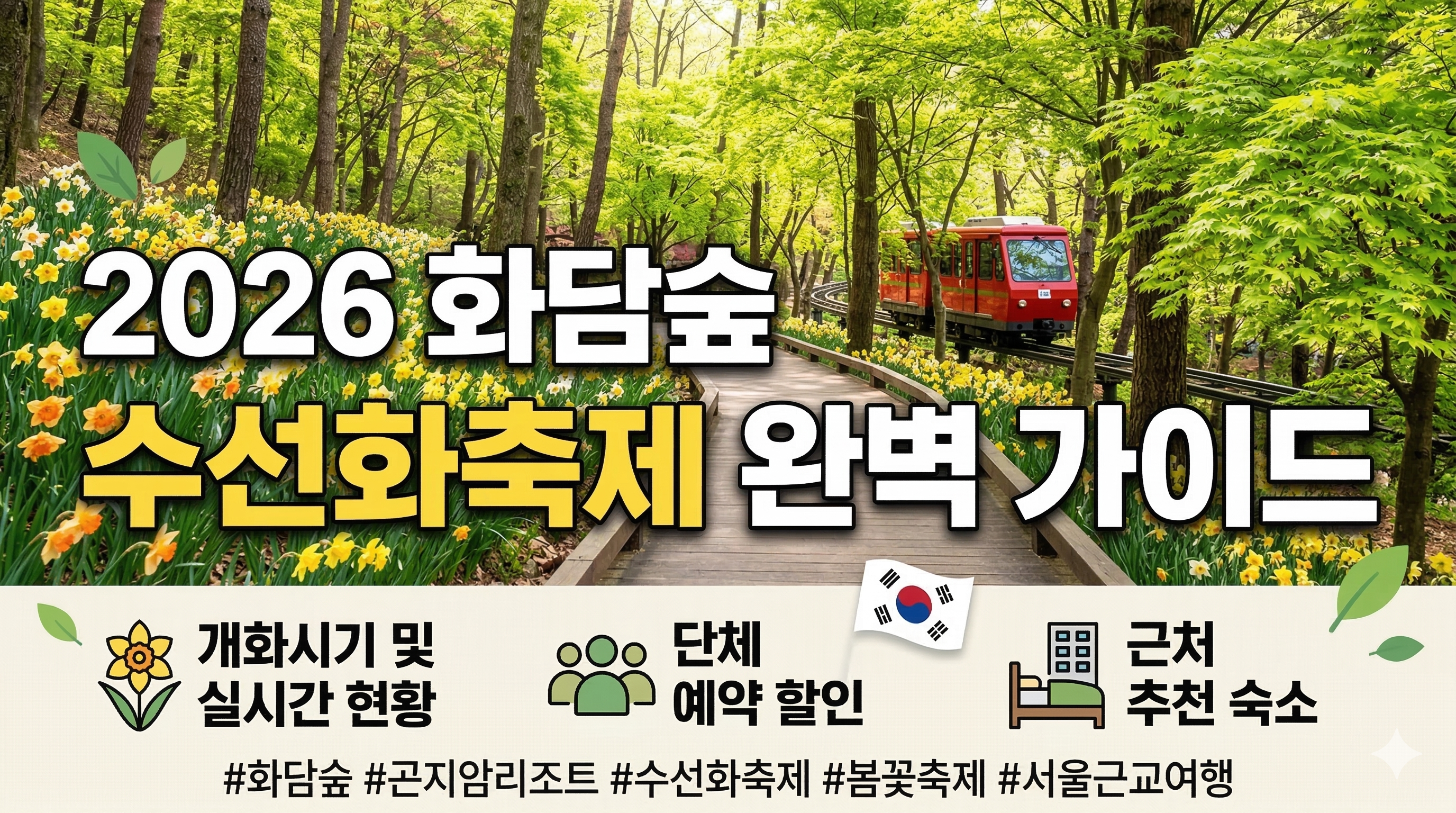 2026 화담숲 수선화축제 완벽 가이드: 개화시기, 실시간 현황, 추천 숙소 총정리