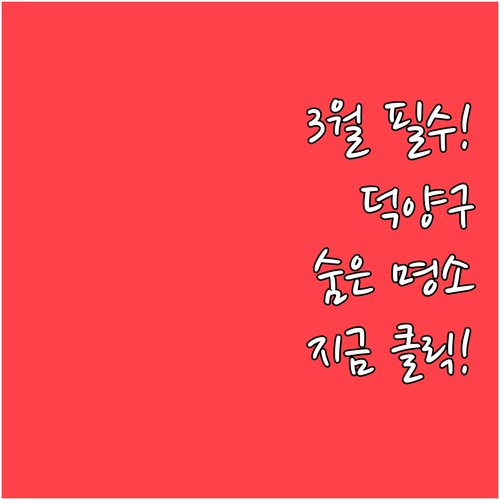 3월에 꼭 가봐야 할 고양시 덕양구 ..