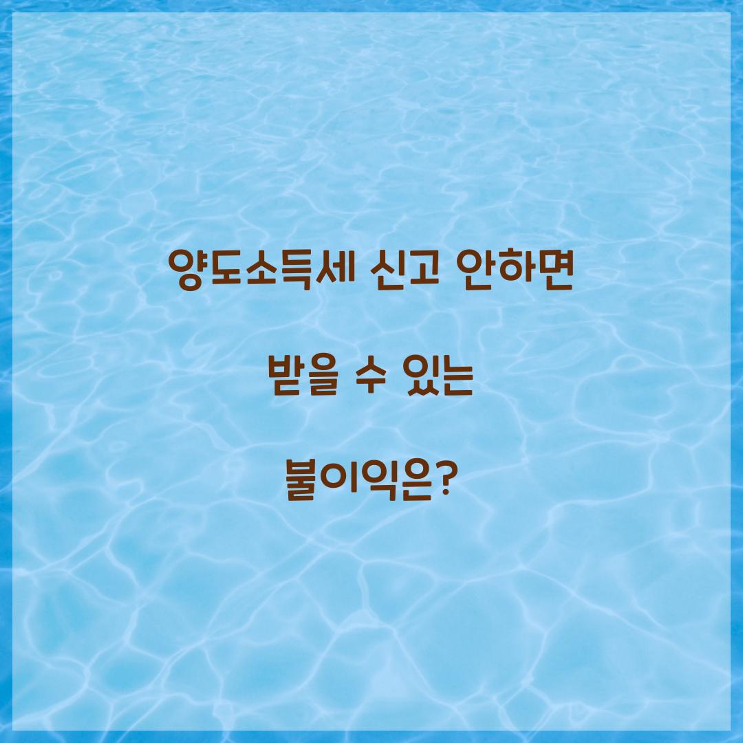 양도소득세 신고 안하면