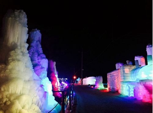 충남 청양 알프스마을 칠갑산 얼음분수축제