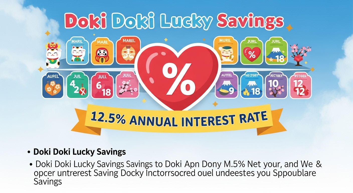 우리 두근두근 행운적금 상품 설명과 연 12.5% 금리 구조를 설명하는 그래픽
