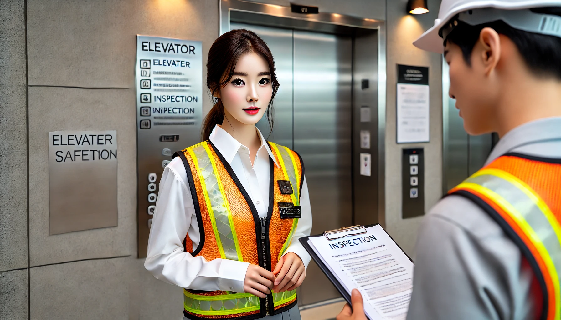 승강기 안전점검하는 이미지