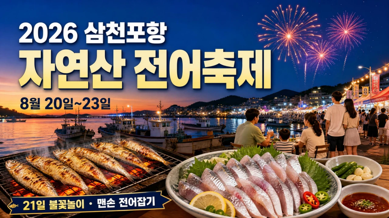 2026 삼천포항 자연산 전어축제 불꽃놀이와 전어 먹거리 행사 이미지