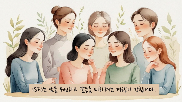ISFJ는 남을 우선하고 갈등을 피하려는 경향이 강합니다에 관한 그림