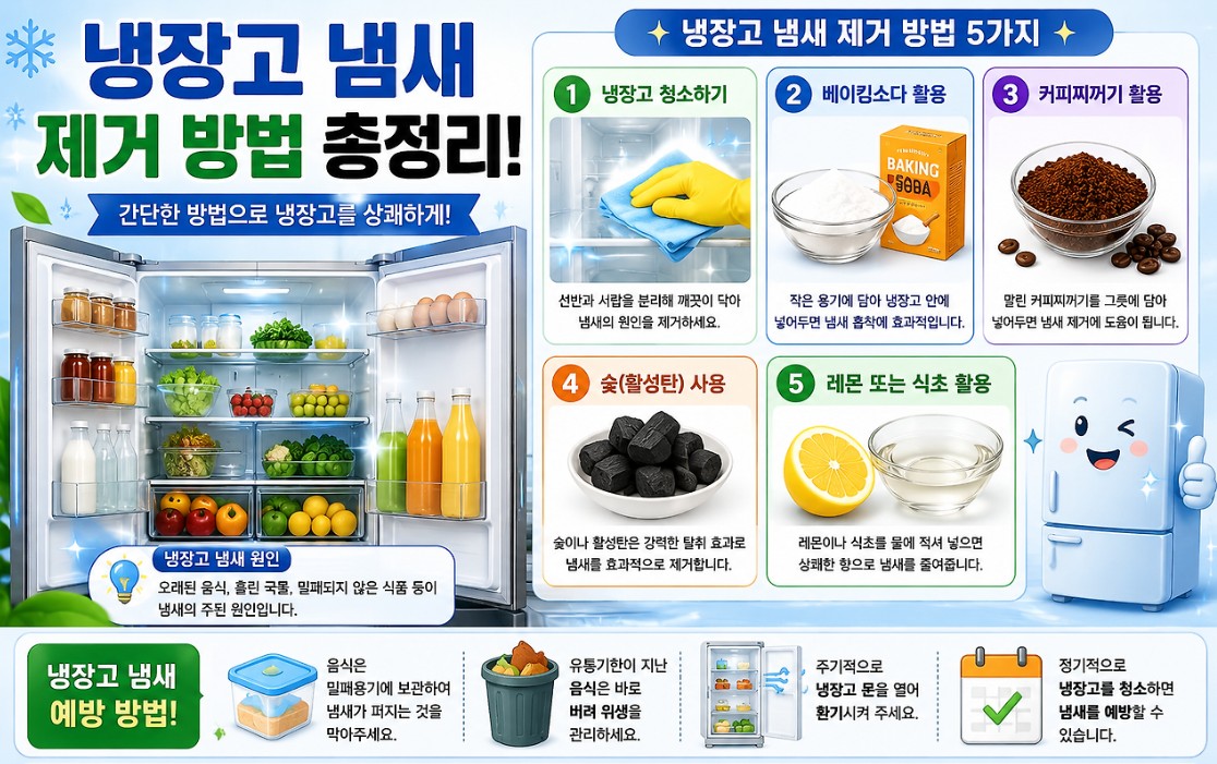 냉장고 냄새 제거 방법