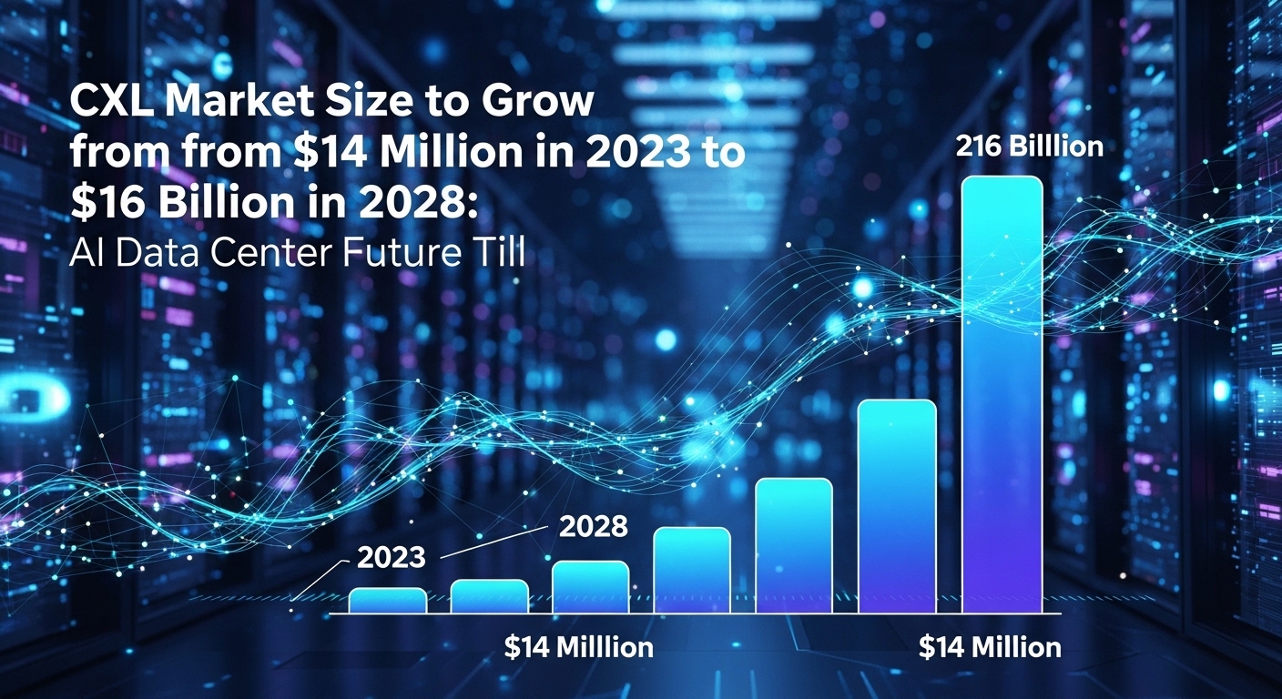CXL 시장 규모 2023년 1400만달러 2028년 160억달러 성장 그래프 AI 데이터센터 퓨처틸