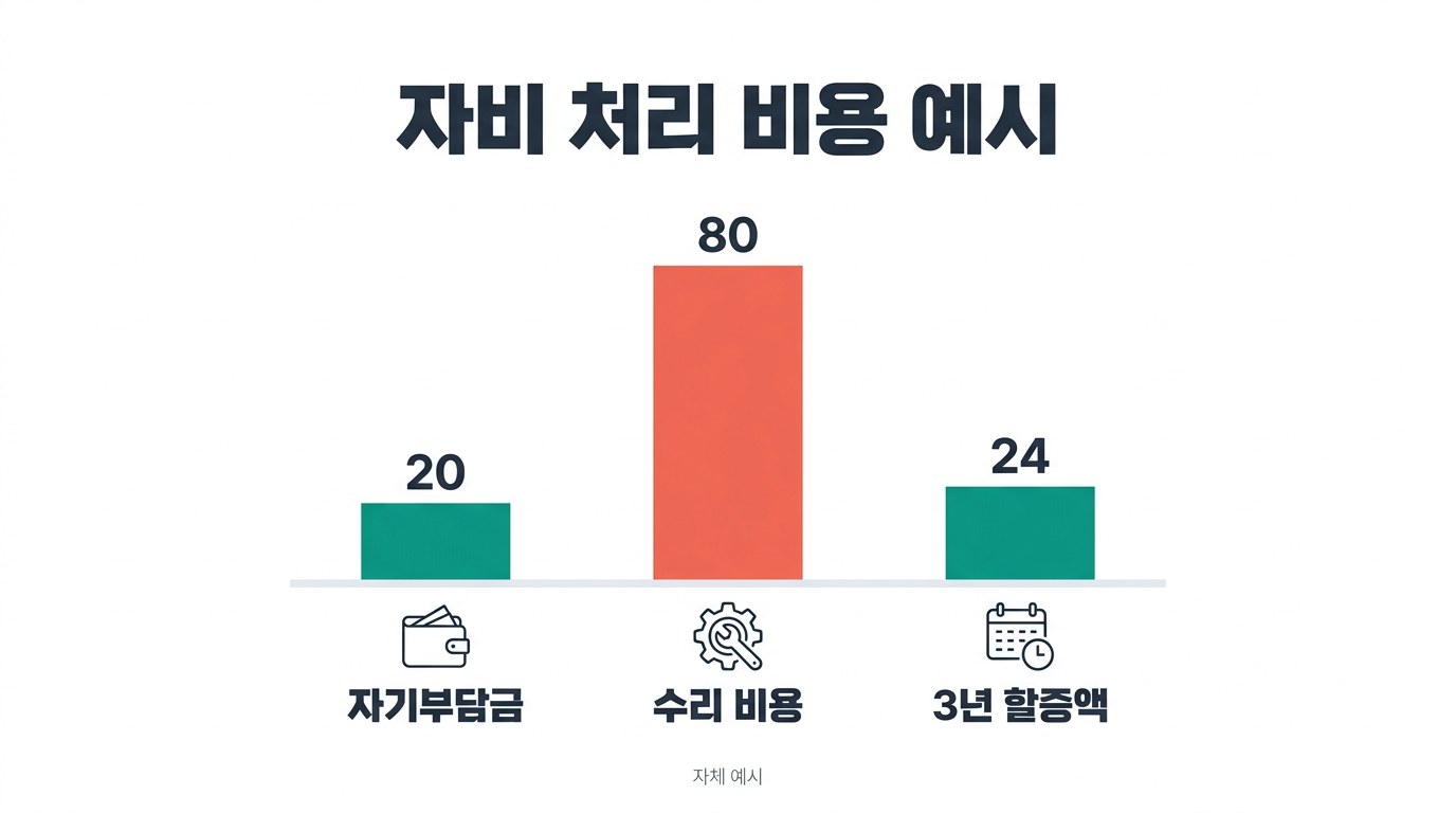 자동차 보험 할증 계산기 자비 처리 비용 예시