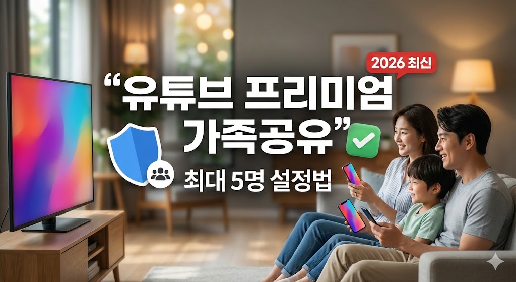 2026년 최신|유튜브 프리미엄 가족 공유 설정법: 최대 5명 함께 쓰는 요령(오류 해결까지)