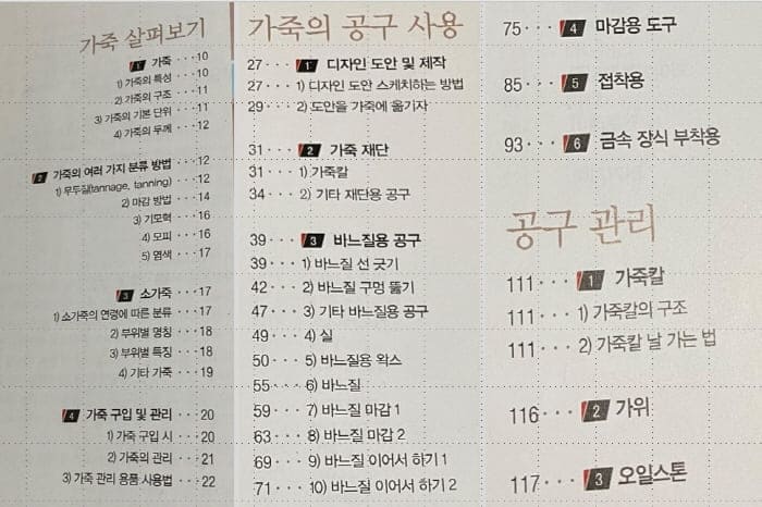 핸드메이드가죽공예-목차