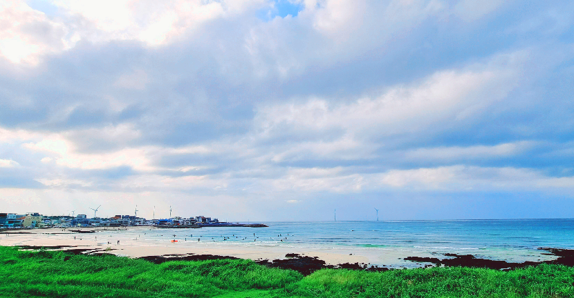 올레20코스 월정리 해변의 푸른 바다